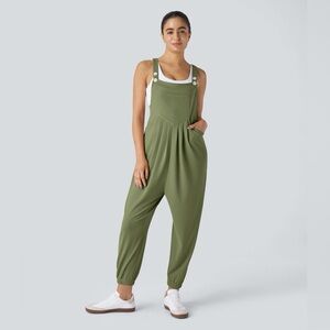 Halara Pockets Waffle Casual Jogger Overalls